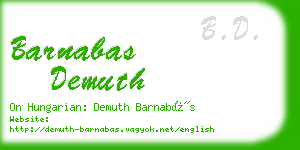 barnabas demuth business card